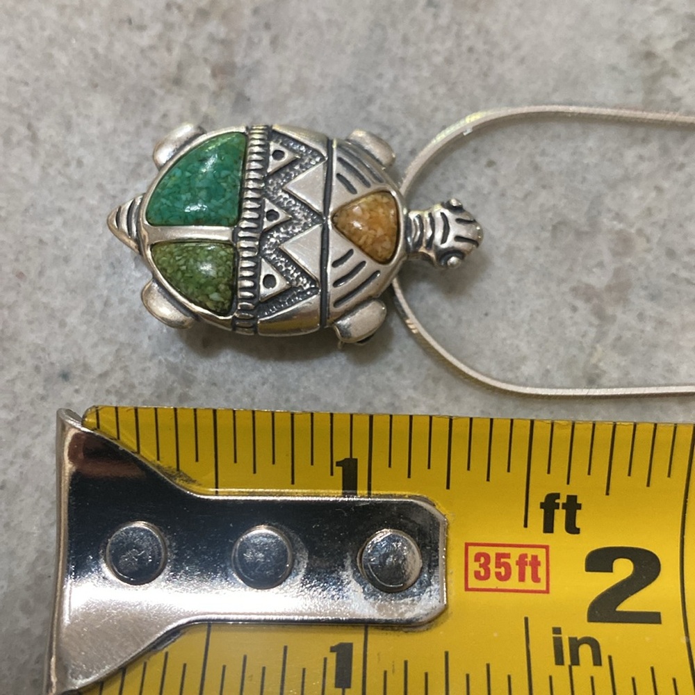 Carolyn Pollack Sterling silver w/ gem stone pendant/brooch & 925 italy chain - Picture 9 of 11